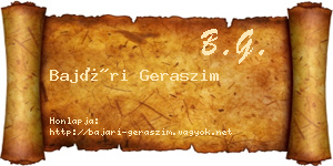 Bajári Geraszim névjegykártya